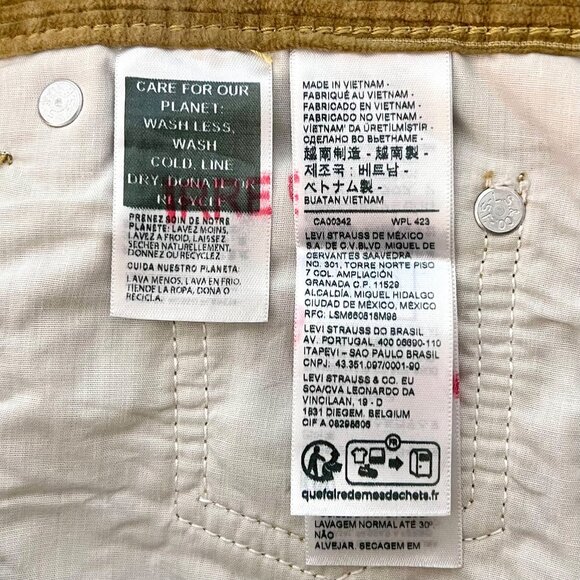 Levis Low Pro Mens Corduroy Pants 29x30 Relaxed Fit Mid Rise Straight Leg NWT's - Picture 11 of 16